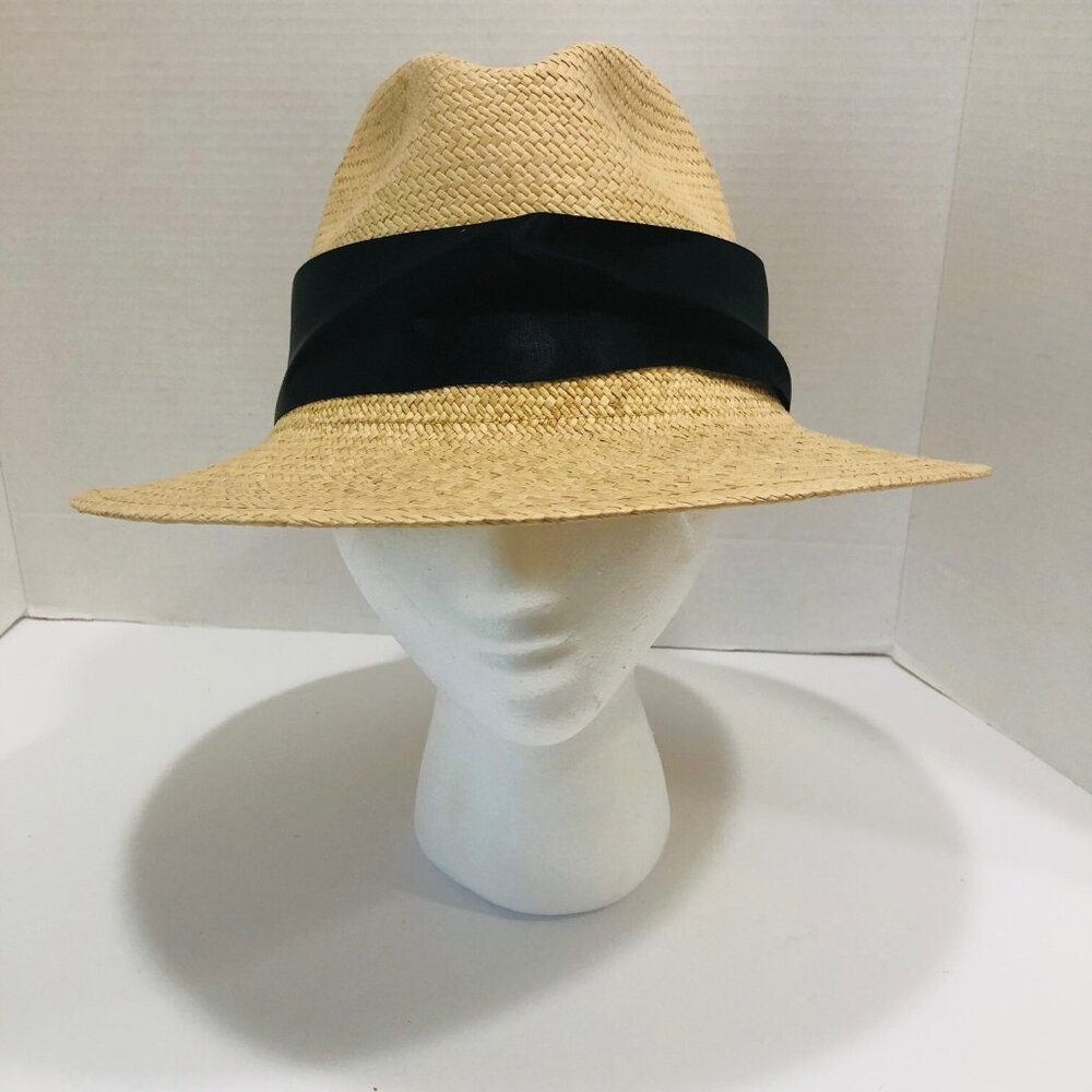 VTG Unihat By Texace‎ Wide Brim Straw Hat Fedora Made In The USA Unisex